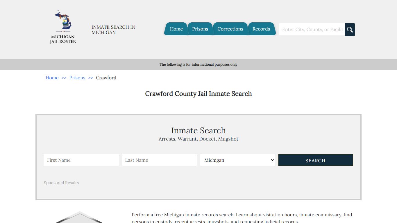 Crawford County Jail Inmate Search | Michigan Jail Roster