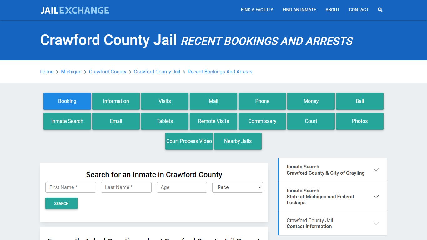 Crawford County Jail Recent Bookings And Arrests - Jail Exchange