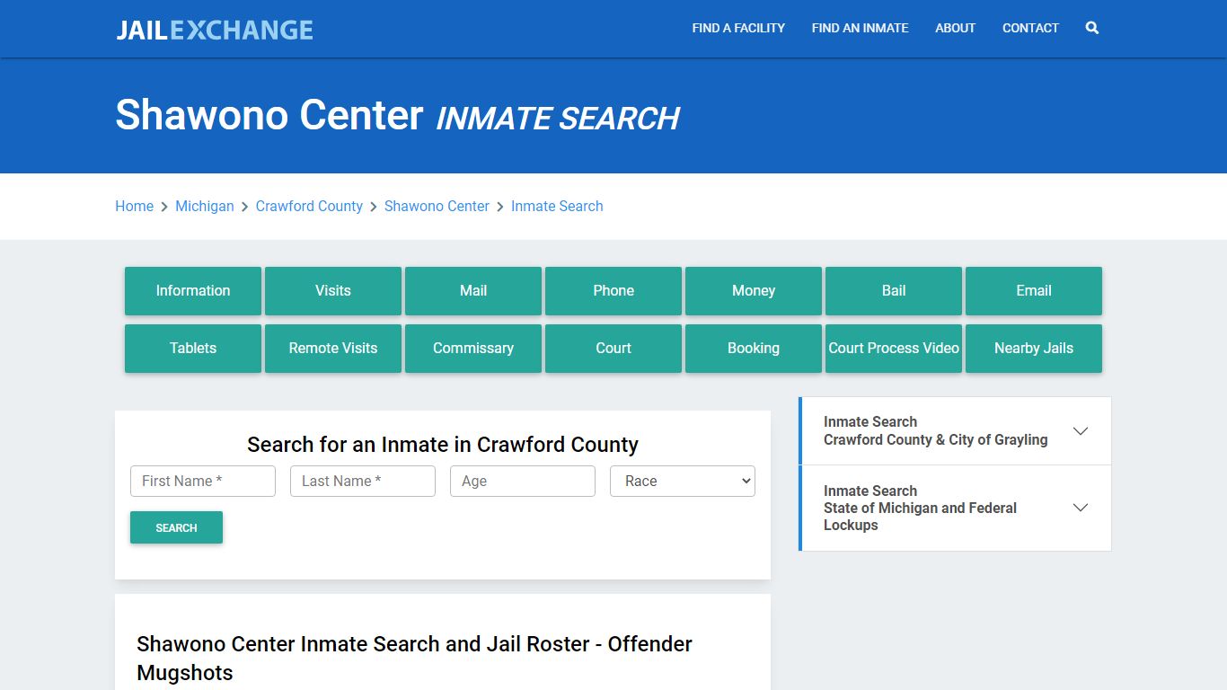 Shawono Center, MI Inmate Search: Roster & Mugshots - Jail Exchange