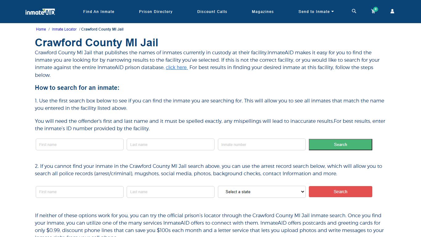 Crawford County MI Jail - InmateAid